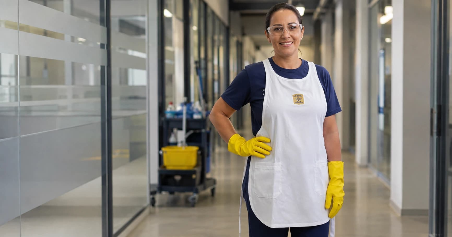 Profissional da PS Proteção prestando limpeza para indústrias em Piracicaba
